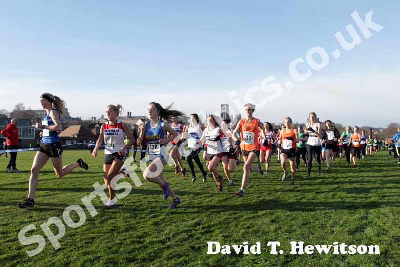 Start of the 2013 Durham Cathedral Relays senior womens race.